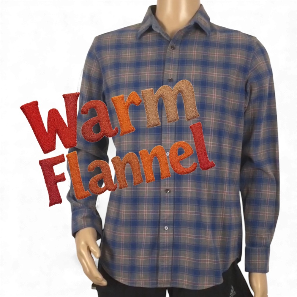👛 (ANY 2/$20) BANANA REPUBLIC 100 Percent Cotton Flannel Button Down Shirt